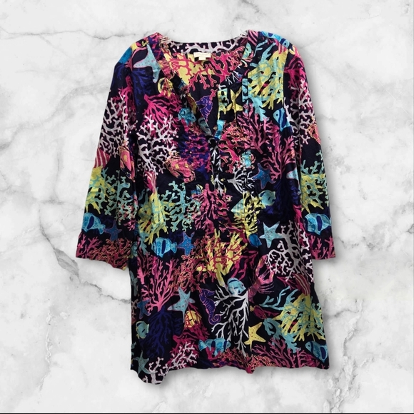 Talbots Other - Talbots Womens Medium Reef Swim Tunic Beach Cover Up Lounge